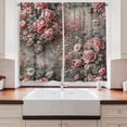 thumbnail image 3 of Ambesonne Leopard Print Kitchen Curtains, Medieval Rose Garden, 55"x30", Pale Pink Laurel Green, 3 of 3