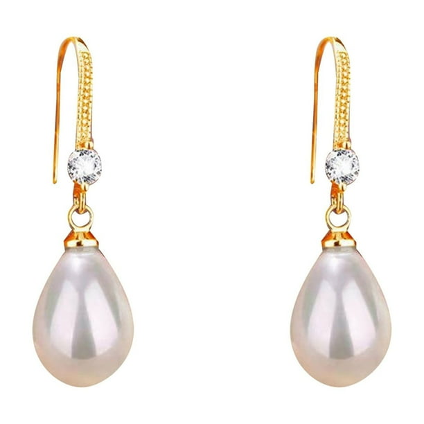 Pendientes de perlas con forma de gota de agua Pendientes de moda y elegantes para el día a día para un regalo inspirador