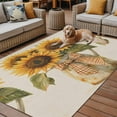 thumbnail image 2 of Fsddascl Sunflower Outdoor Rug for Patio/Deck/Porch, Non-Slip Large Area Rug 4 x 6 Ft, Plaid Bow Vintage Farmhouse Floral Painting Indoor Outdoor Rugs Washable Area Rugs, Camping Rug Carpet, 2 of 5
