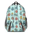thumbnail image 3 of Robot and Blasters Blue Pattern Backpack for School, Cute School Bag with Adjustable Shoulder Straps and Padded Back, 16.9"x12.6"x5.9", 3 of 5
