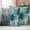 Turquoise, variant on Teal Grey Outdoor Waterproof Pillow Covers, Modern Oil Painted Abstract Art Aesthetics Decorative Square Throw Pillowcase Sofa Cushion Sham for Patio/Couch/Chair, 18"x18" 2 Pack