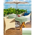thumbnail image 5 of Outdoor Tablecloth with Umbrella Hole for Patio/Picnic/Party/Camping, Sage Green White Ombre Waterproof Table Cloth Rectangle Table Cover Washable, Country Modern Stripes Lines 60"x 102", 5 of 7