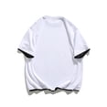 thumbnail image 3 of Qiopertar Liquidation à Moins de 5$ Pull Col Rond Rayé Manches Courtes Chemise Col Rond Manches Courtes en Liquidation Offres d'Accès Anticipé, 3 of 3