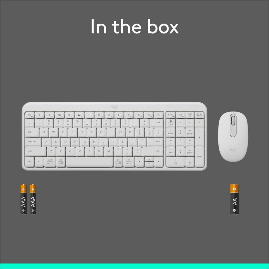 Logitech MK250 Bluetooth Wireless Mouse and Keyboard Combo: Fast & Easy Connectivity, Compact Wireless Keyboard, Ambidextrous Mouse (Off-white)