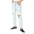 thumbnail image 3 of Celebrity Pink Junior Women's High Rise Slim Straight Jeans 27" in Acid Wash, 3 of 4