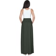 thumbnail image 5 of KOH KOH Long Flowy Cute Modest High Empire Waist Full Floor Length Pockets Casual Semi Formal Vintage Work Office Workwear Maxi Skirt For Women Olive Green Large US 12-14 NT325, 5 of 7