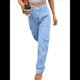 thumbnail image 2 of Pantalones Cargo de Cintura Alta para Mujer, Pantalones Casuales de Pierna con 6 Bolsillos. Azul Denim L, 2 of 8