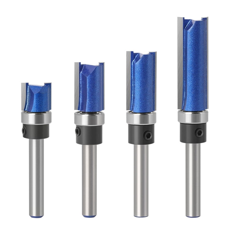 4pc 1/4" Shank Top Bearing Flush Trim Pattern Router Bit Set S...