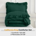 thumbnail image 7 of ANGENIA California King Comforter Sets Dark Green, 3 Pieces Farmhouse Oversized Ruffle Bedding Comforter Sets, Soft Fluffy Microfiber All Season Bed Set(104" x96" Comforter & 2 Pillowcases), 7 of 7