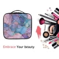 thumbnail image 6 of FORMRS Travel Makeup Bag Large Capacity Train Case Cosmetic Organizer with Adjustable Dividers, Pink Marble Pattern, 6 of 8