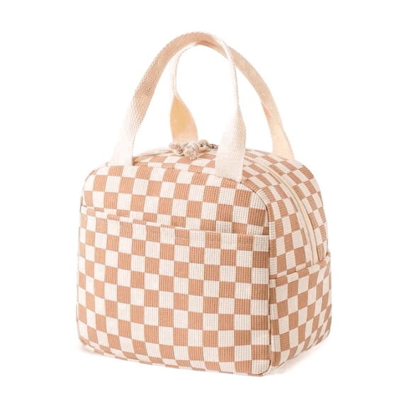 Lunch Bag for Women and Men, Reusable Lunch Box, Small Leak-Proof Cooler Food Lunch Containers, Reusable, Brown