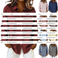 thumbnail image 3 of Sillenn Women's Plaid Button Down Collared Shirt Long Sleeve Gingham Checkered Blouse Dressy Casual Work Office Tunic Shirts Lightweight Loose Fit Boyfriend Tops Fall Going Out Outfits Light Blue S, 3 of 4