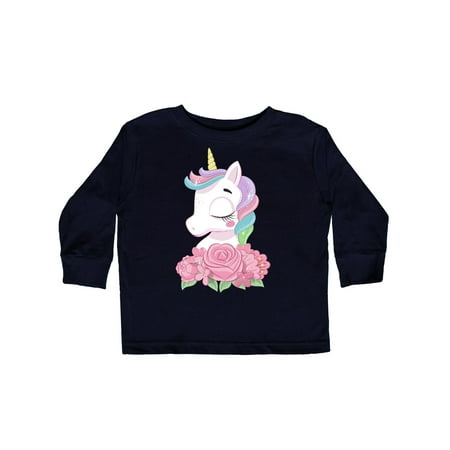

Inktastic Unicorn Roses Gift Toddler Boy or Toddler Girl Long Sleeve T-Shirt