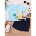 thumbnail image 4 of Suagox Toddler Boy Summer Outfit Animal Beach Print Short Sleeve Pocket T-Shirt with Cargo Shorts for 0-24 Months and 2-3 Years Old Boy, 4 of 10