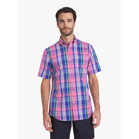Chaps Men's & Big Men's Short Sleeve Easy Care Stretch Poplin Shirt, Sizes S-3XL