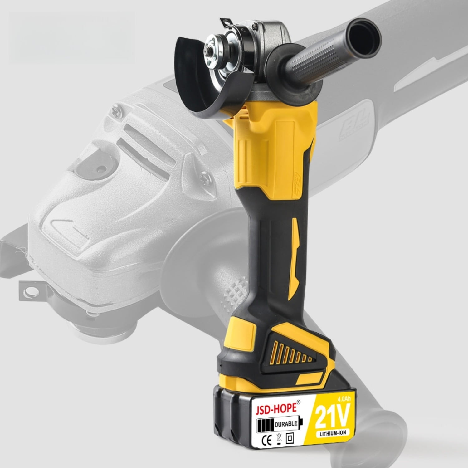 Yellow Brushless Cordless Angle Grinder, High-Power Lithium-ion Grinding and Polishing Tool