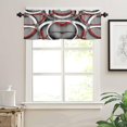 thumbnail image 6 of Kitchen Window Valances, Modern Gray Red Rod Pocket Valance Small Window Treatment for Bedroom, Abstract Geometric Curve Valances for Windows Tier Curtain,1 Panel, 54x18inch, 6 of 6