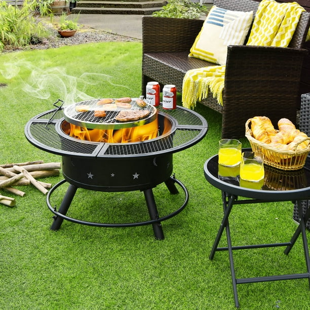 Cooking grates for top outdoor fire pits