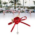 thumbnail image 4 of Simulación de flor de Rosa, ramillete de boda Artificial, accesorios de flores para muñeca de dama de honor, suministros de 2 uds., ramillete rojo sin cinta con nombre, 4 of 8
