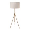thumbnail image 2 of ORE International Mid-Century Metal Adjustable Tripod Floor Lamp in Matte Gold, 2 of 2