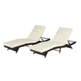 thumbnail image 4 of Outdoor Wicker Reclining Lounge Chair Set of 2, 5-Position Adjustable Patio Sunbathing Chairs up to 150°, 600 lbs Capacity Each, Weather-Resistant Rattan for Lawn Poolside Beach, 4 of 7