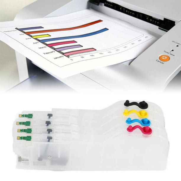 Reemplazo De Cartuchos De Tinta De 4 Piezas, Caja De Recarga De Impresión De Tinta De Cartucho De Tinta, Accesorios De Impresora De Reemplazo, Para La Impresora Alargada