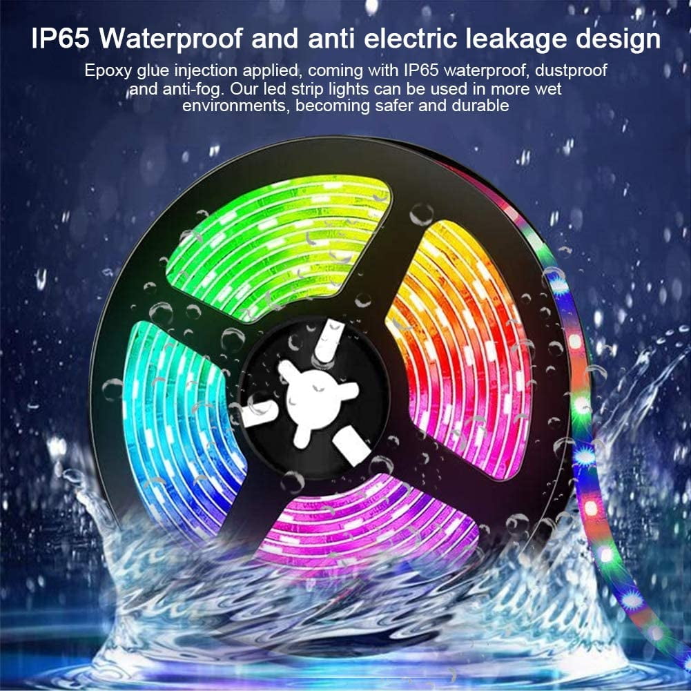 Led Strip Lights for bedroom 65.6ft(20M) 5050 SMD RGB Flexible LED Tape Lightswith DC12V Power Supply 44Key IR Remote Controller for Under Cabinet Lighting Bedroom, Living Room