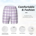 thumbnail image 6 of Picia Purple Checkboard pattern Mens Swim Trunks with Compression Liner Stretch Beach Shorts Quick Dry with Zipper Pockets No-Chafing Board Shorts-3X-Large, 6 of 9