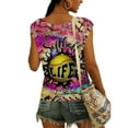 thumbnail image 3 of IROINNID Women Baseball Causal Tank Tops V-Neck Printing Blouse Sleeveless Loose Summer Tops, 3 of 5