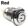 thumbnail image 1 of 12mm Metal Push Button Switch Power Button Waterproof Flat LED Light 12V-24V, 1 of 11
