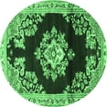 thumbnail image 1 of Ahgly Company Indoor Round Medallion Emerald Green Traditional Area Rugs, 3' Round, 1 of 4