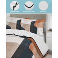 thumbnail image 4 of Quilts Twin XL Size, Boho Middle Century Soft Comforter Bedding Set for Bed, Abstract Modern Color Block Geometric Lightweight Quilted Bedspread with Pillow Cover(2 Pieces) for All Season, 68x98 Inch, 4 of 6