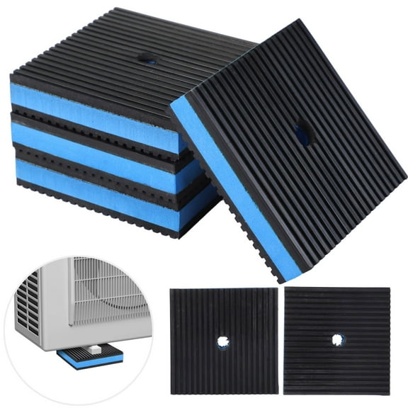 4 PCS Anti Vibration Pads, Heavy Duty Ribbed Rubber Pads with Foam Center, Vibration Isolator for Equipment, Rubber Isolation Pads with Grooved Surface, Easy to Install with Central Hole