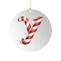 Moocorvic Round Christmas Ornaments with Initial Letter, Christmas Tree Decorations Xmas Gifts Keepsake, Clear(Y)