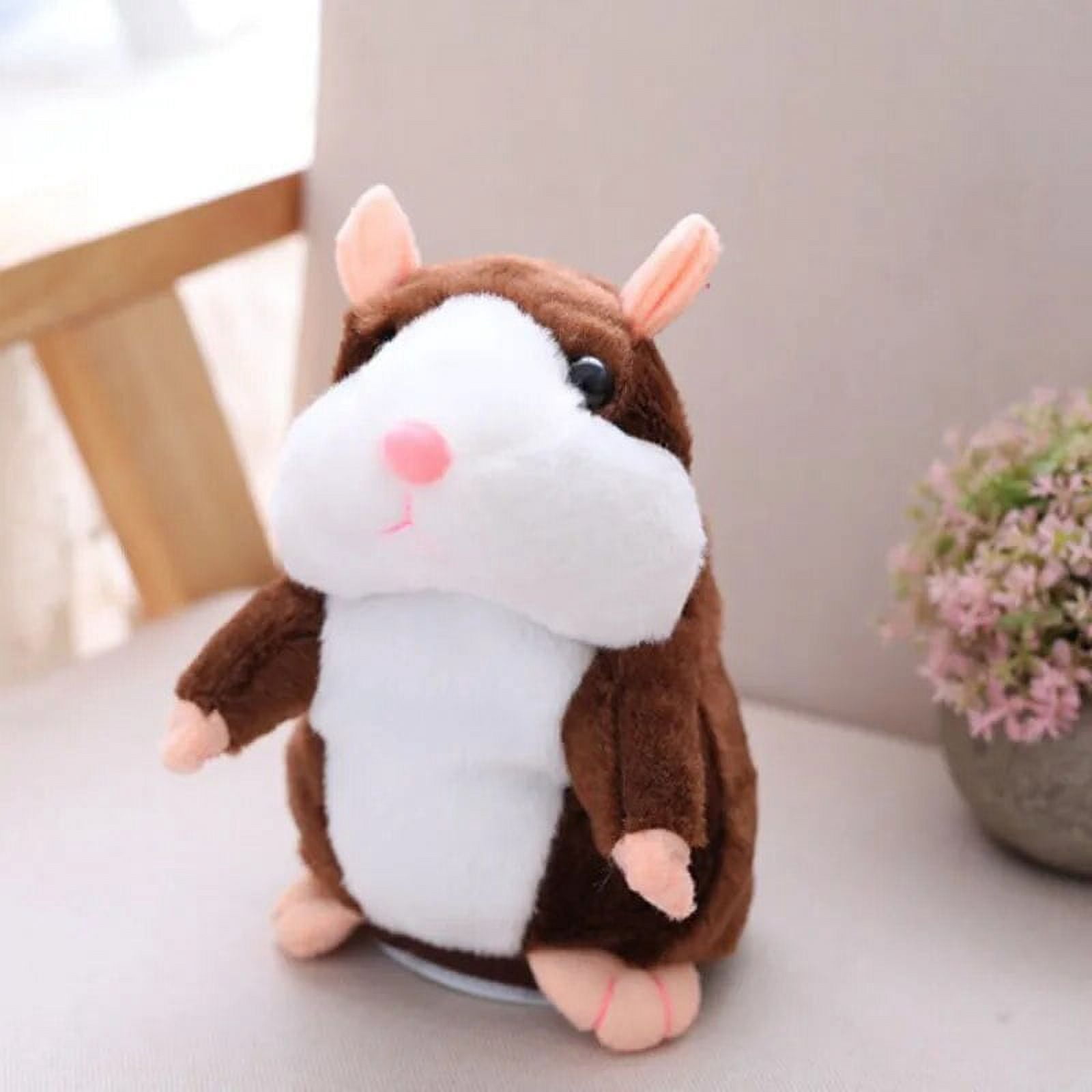Hámster Parlante De Peluche – Repite Lo Que Dices, Mueve La Cabeza, Con Bufanda, 16 Cm, Funciona Con 3 Pilas AAA