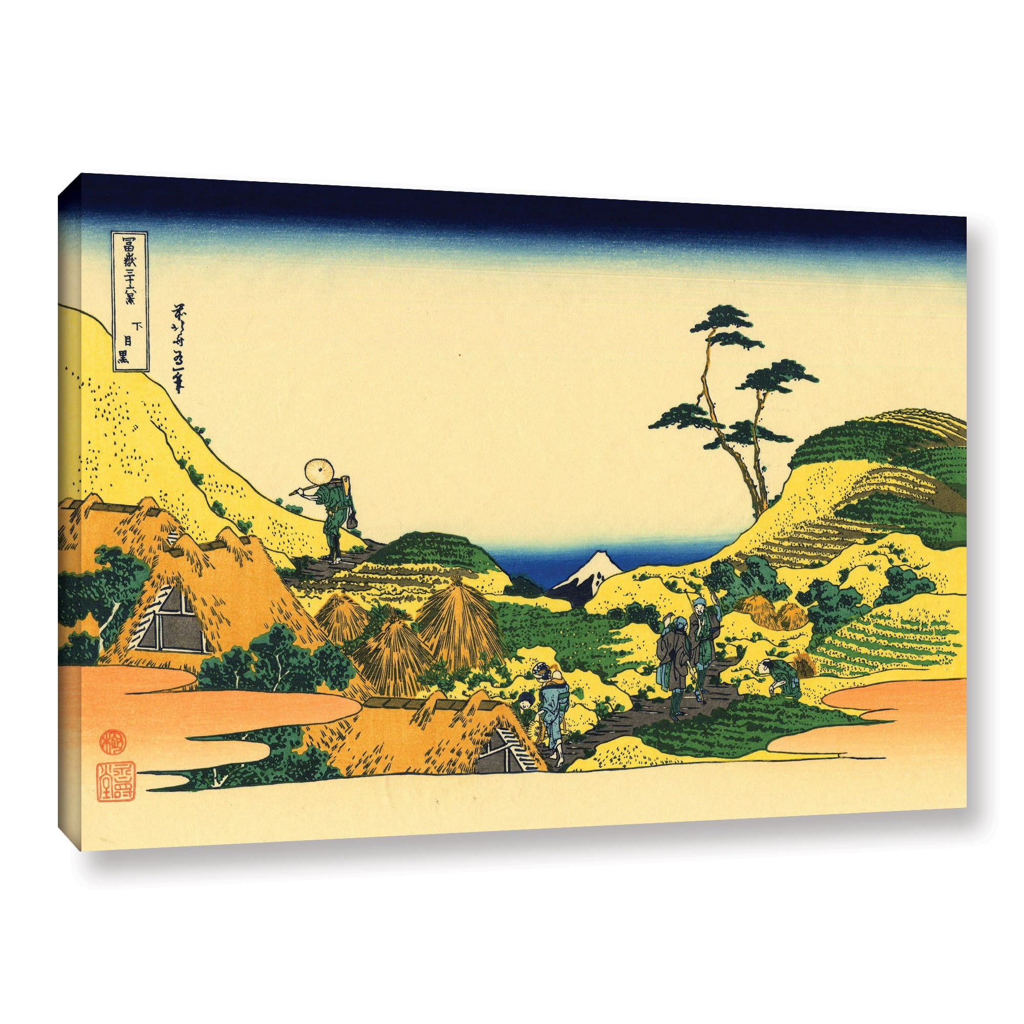 ArtWall Katsushika Hokusai "Shimomeguro" Gallery-Wrapped Canvas