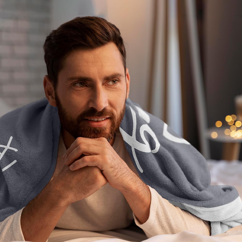 Pubrave Get Well Gifts for Women Men Inspirational Gifts for Women Men Sympathy Gift Thinking of You Gifts Birthday Gifts for Woman Feel Better Gifts Healing Blanket Grey 60x50in