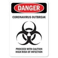 thumbnail image 1 of SignMission OS-NS-A-1014-25570 Panneau d'Avis OSHA - Danger Épidémie Corona, 1 of 1