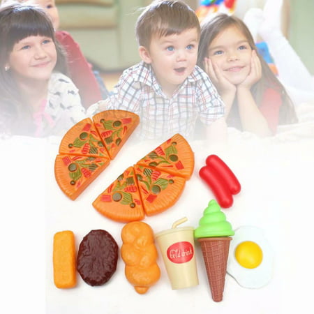 Akoyovwerve 8Pcs Children Simulation Pizza Set Party Colorful Food Slices Cutting Pretend Play Food Toy for Kindergarten Kids