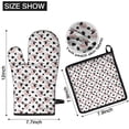 thumbnail image 6 of White Cow Bow Pattern Kitchen Oven Mitt and Pot Holder Sets 2 Pcs for Baking, Cooking and Grilling, Heat Resistant Up To 392 °F, 6 of 7