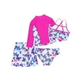 thumbnail image 4 of Alvivi Kids Girls Swimsuit UPF 50+ 4PCS Rash Guard Swimwear Sunsuits Beach Bathing Suits Rose 8, 4 of 5