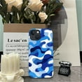 thumbnail image 7 of FKBRCL4U Compatible with iPhone 15 Matte Case, Abstract Blue White Camouflage Pattern for Girl Full Body Design Soft Silicone Drop Shock Scratch Protection for iPhone 15, 7 of 7