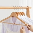 thumbnail image 6 of NIBOLOG Wooden Hangers High Durability Groove Design Non-Slip Smooth Surface Burr Free Space-saving Reusable Shirt Wooden Hanger Clothes Drying Racks for Home, 6 of 8