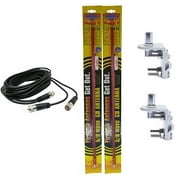 2 FIRESTIK 2 FS2 RED, FS2R 2FT CB ANTENNAS, 18FT DUAL COAX, BRACKETS, STUDS