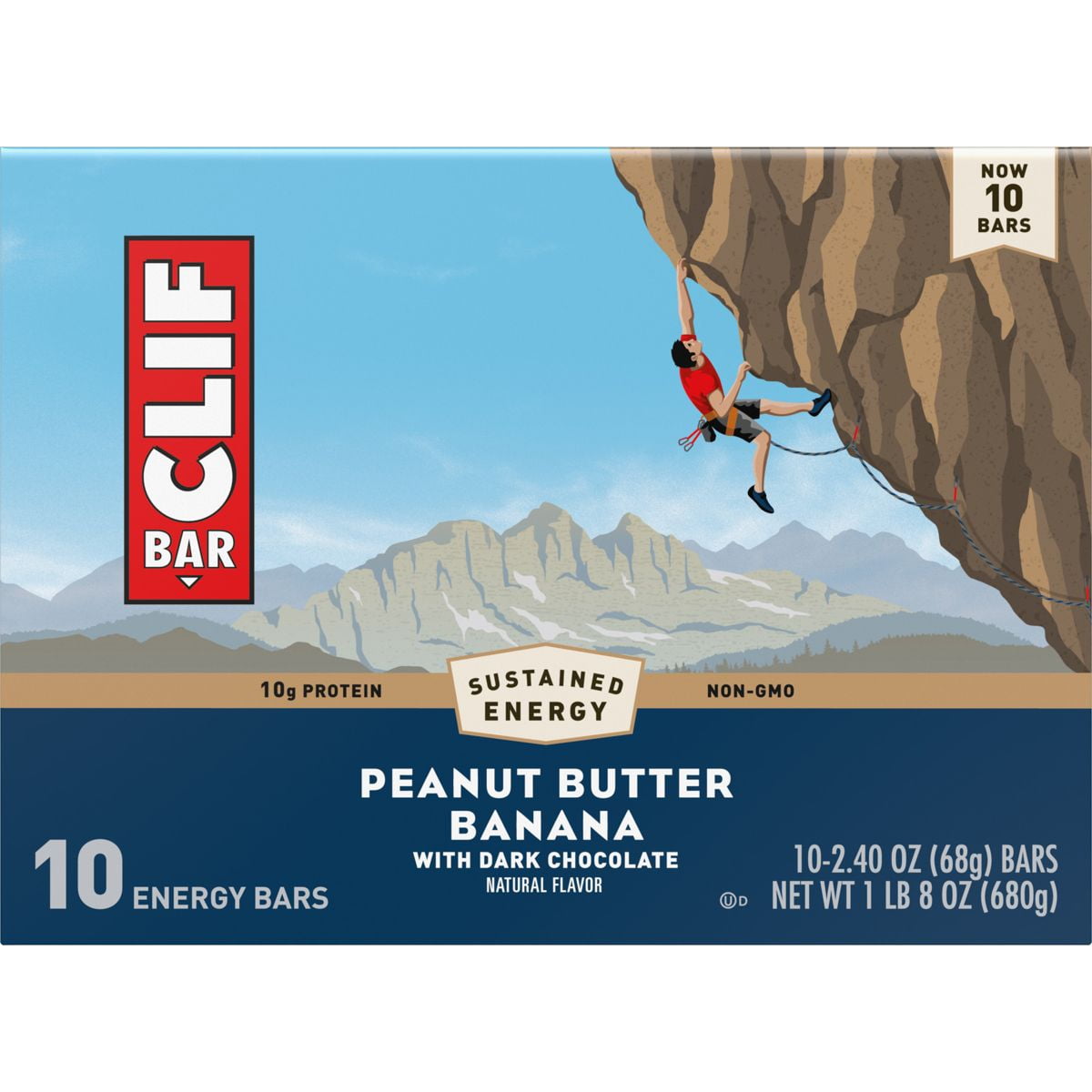 CLIF Bar Peanut Butter Banana with Dark Chocolate - 24oz/10pk - Pack of 2