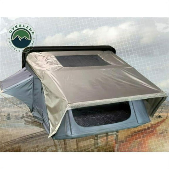 Overland Vehicle Systems 18089901 4 Person Bushveld Hard Shell Roof Top Tent, Grey