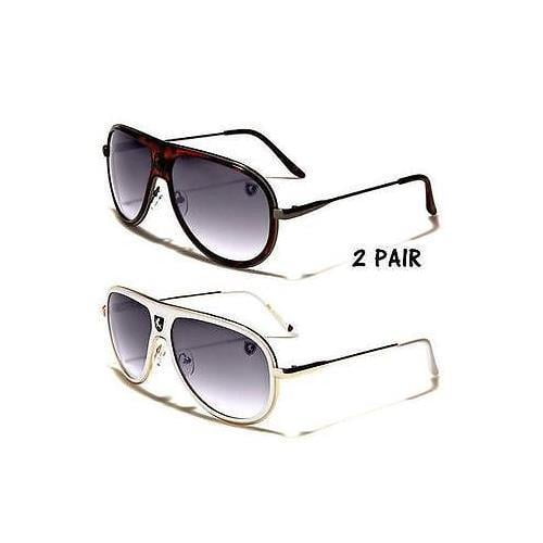 80s Classic Retro Mens Fashion Metal Aviator/'s Vintage Designer Sunglasses Black