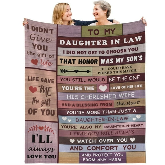 LHSHID Daughter-in-Law Gift from Mother-in-Law, Fleece Plush Throw Blanket, Soft and Warm 30x40 inches