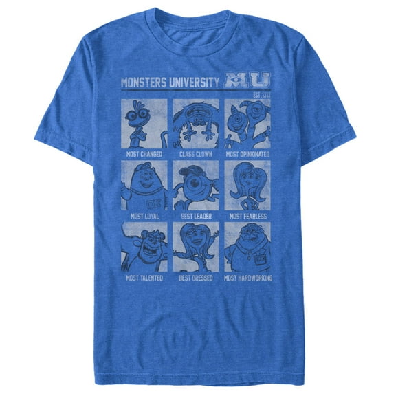 Men's Monsters Inc MU Yearbook  Graphic Tee Royal Blue Heather X Large