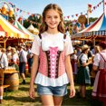 thumbnail image 2 of Bobifish Girls T-Shirts Oktoberfest Print Crew Neck Short Sleeve Tees Event Casual Wear Tee Shirts, 2 of 4